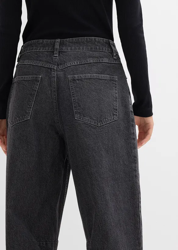 Jeans barrel, vita media, bonprix