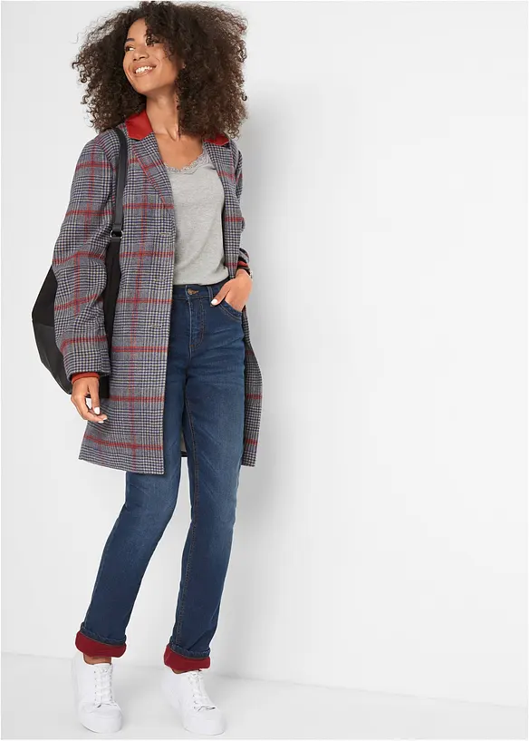 Jeans termici straight, vita alta, bonprix