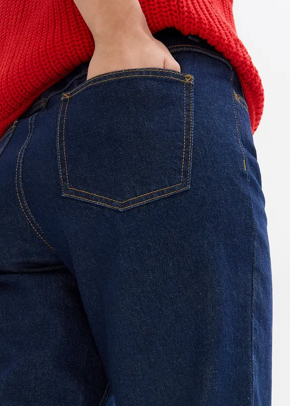 Mom jeans cropped, a vita alta, bonprix