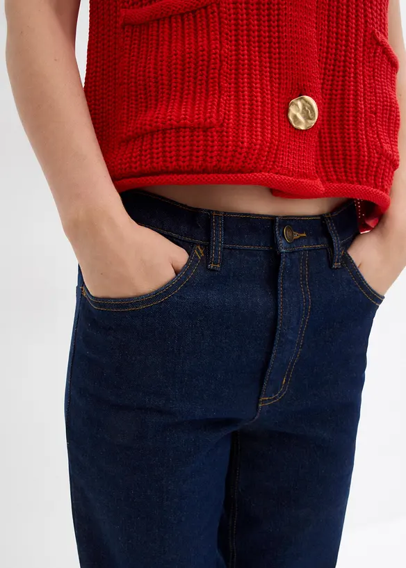 Mom jeans cropped, a vita alta, bonprix