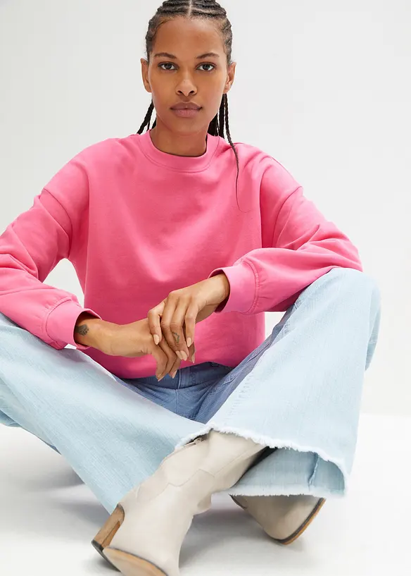 Jeans wide leg, a vita alta, bonprix