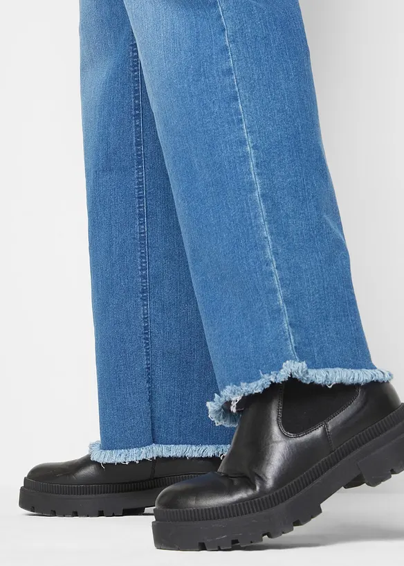 Jeans wide leg, a vita alta, bonprix