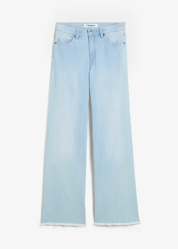 Jeans wide leg, a vita alta, bonprix