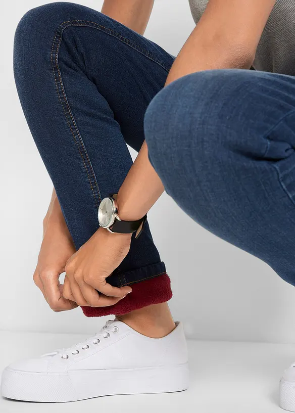 Jeans termici straight, vita alta, bonprix