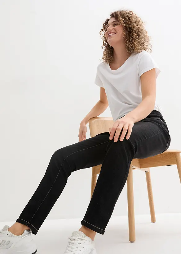 Jeans boyfriend elasticizzati, vita media, bonprix