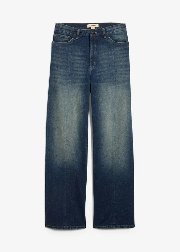 Jeans dal taglio dritto e morbido leggermente elasticizzati, vita alta, bonprix