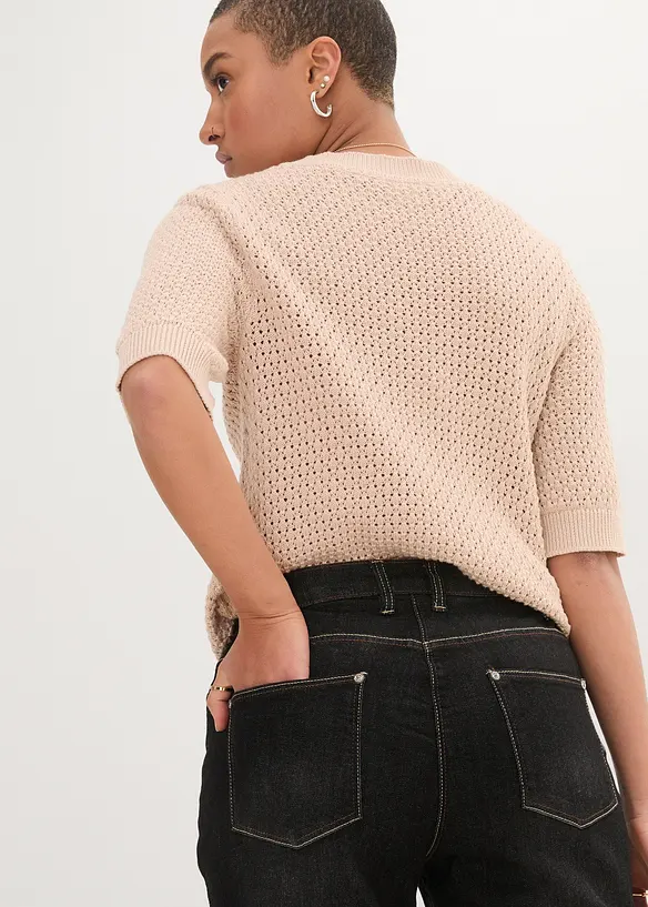 Jeans boyfriend elasticizzati, vita media, bonprix