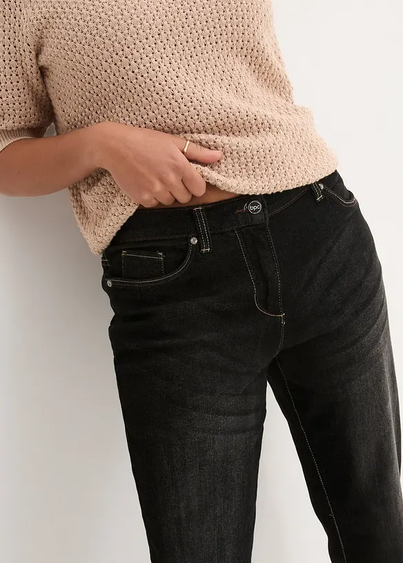 Jeans boyfriend elasticizzati, vita media, bonprix