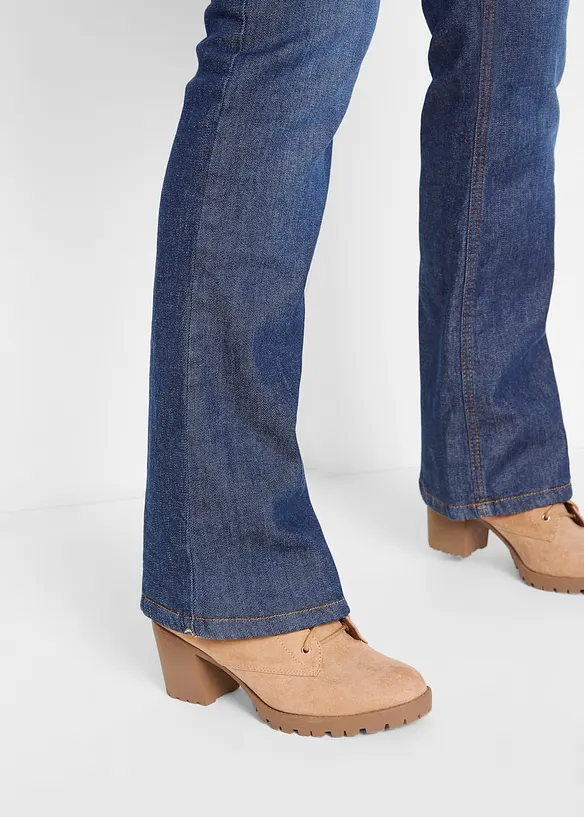 Jeans bootcut termici, vita alta, bonprix