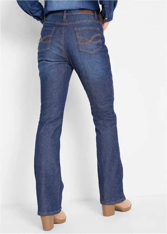 Jeans bootcut termici, vita alta, bonprix