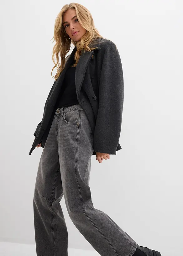 Jeans a palloncino, vita media, bonprix