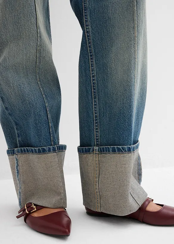 Jeans straight loose fit, vita alta, bonprix