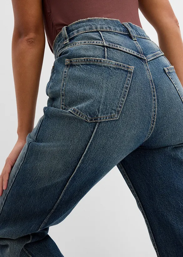 Jeans straight loose fit, vita alta, bonprix