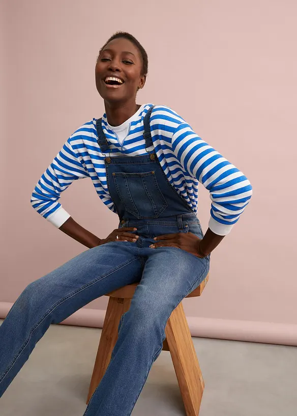 Salopette di jeans boyfriend fit, bonprix