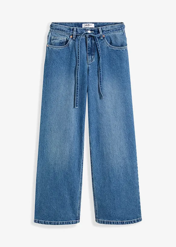 Jeans wide leg, vita media, bonprix