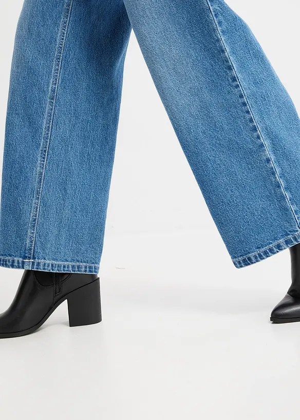 Jeans wide leg, vita media, bonprix