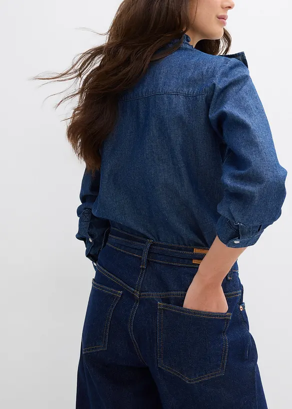 Jeans wide leg, vita media, bonprix