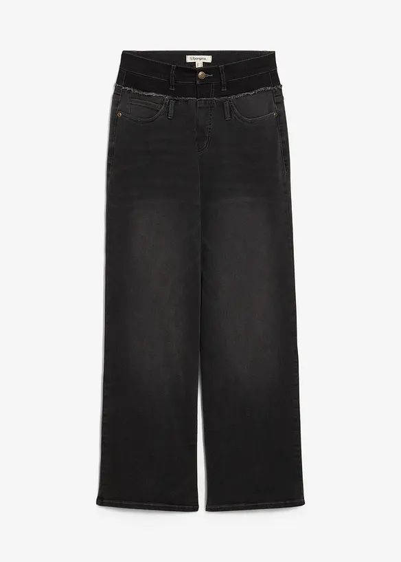 Jeans wide leg, vita alta, bonprix