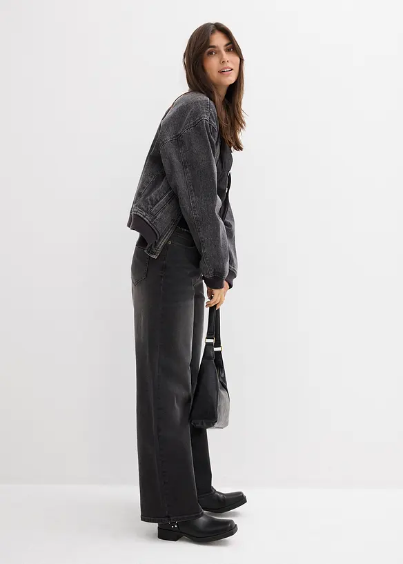 Jeans wide leg, vita alta, bonprix