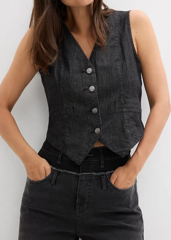 Jeans wide leg, vita alta, bonprix