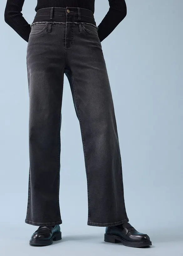 Jeans wide leg, vita alta, bonprix