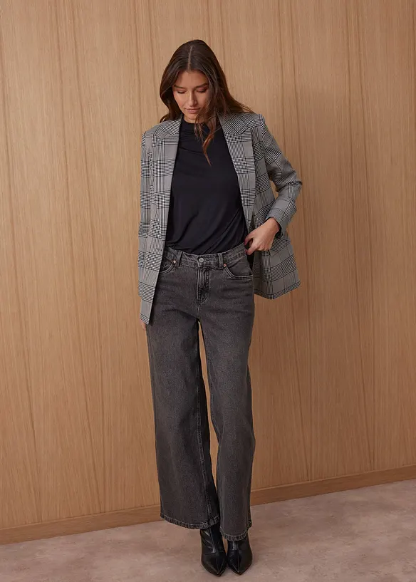 Jeans wide leg, vita media, bonprix