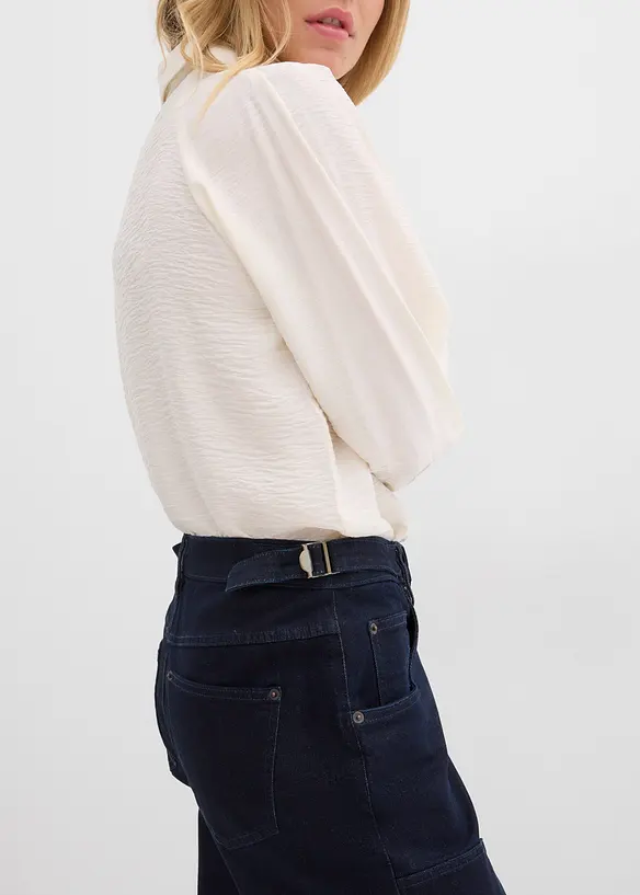 Jeans wide leg, vita media, bonprix