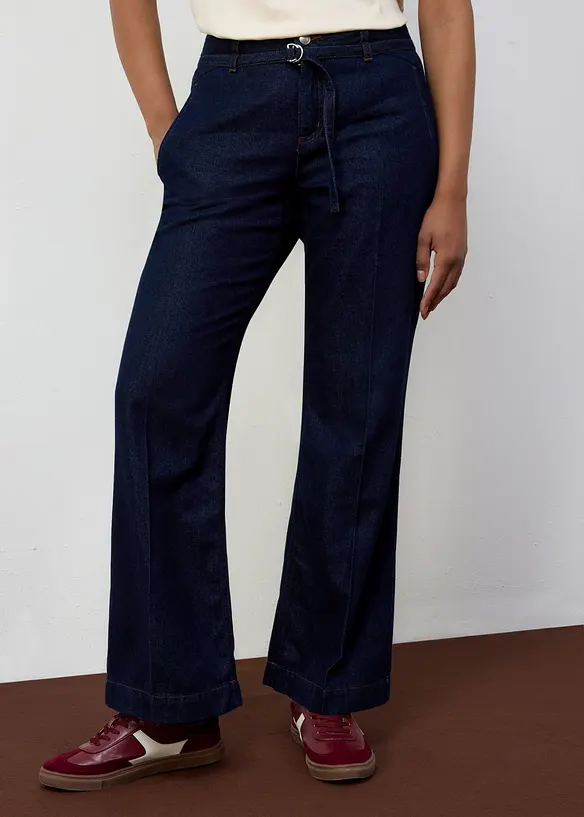 Jeans wide leg con cintura, vita media, bonprix