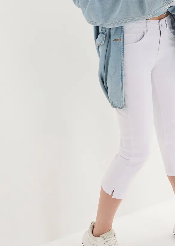Jeans cropped slim fit, a vita media, bonprix
