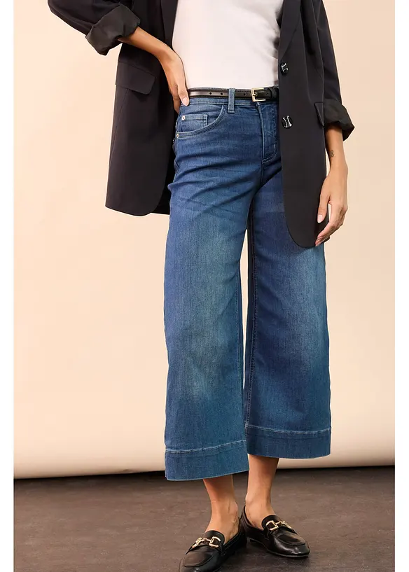 Jeans culotte cropped elasticizzati ultra morbidi, bonprix