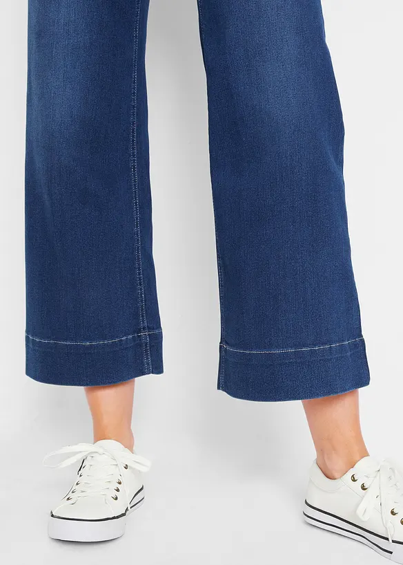Jeans culotte cropped elasticizzati ultra morbidi, bonprix