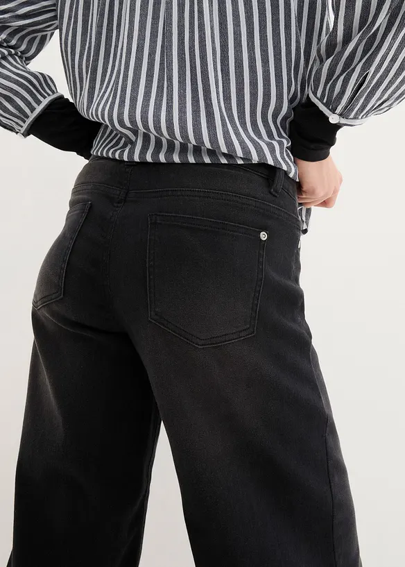 Jeans culotte cropped elasticizzati ultra morbidi, bonprix