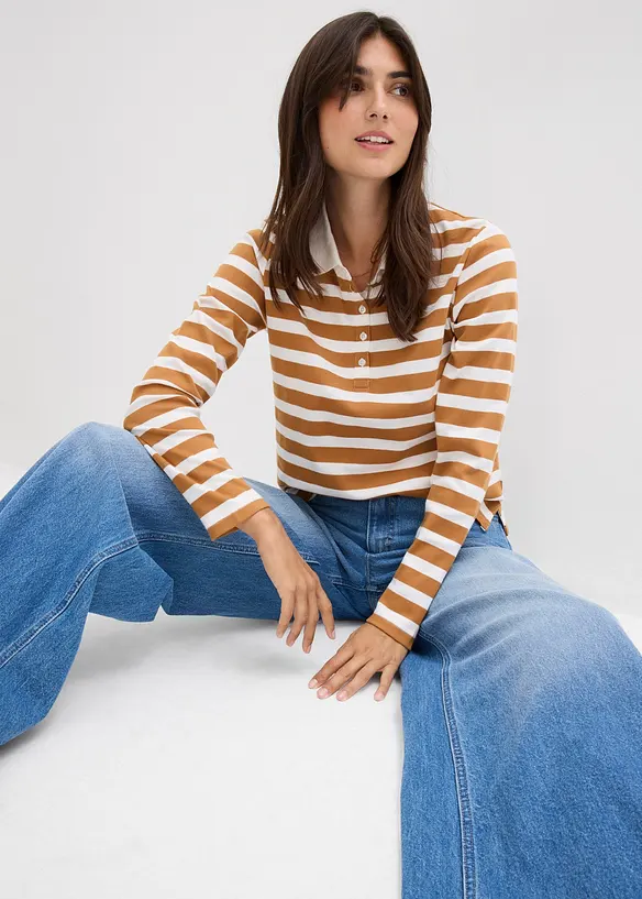 Jeans wide leg, vita media, bonprix