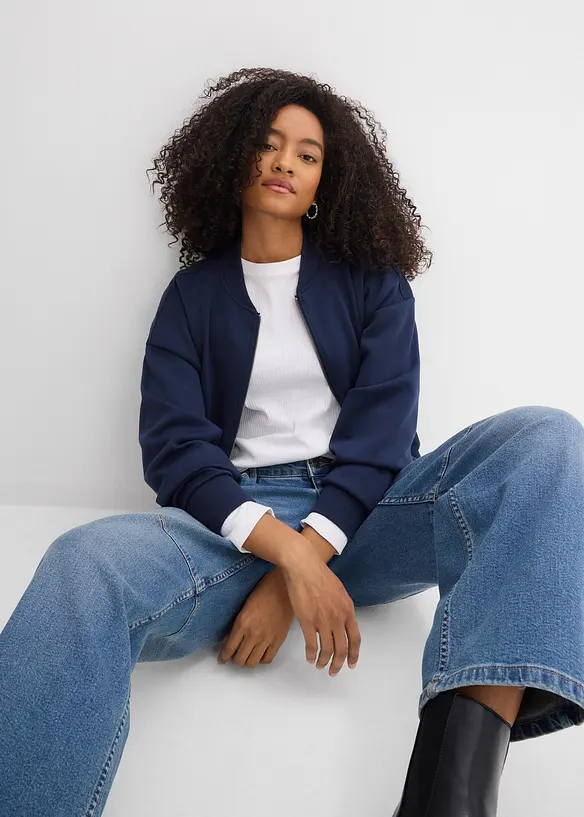 Jeans barrel, vita media, bonprix