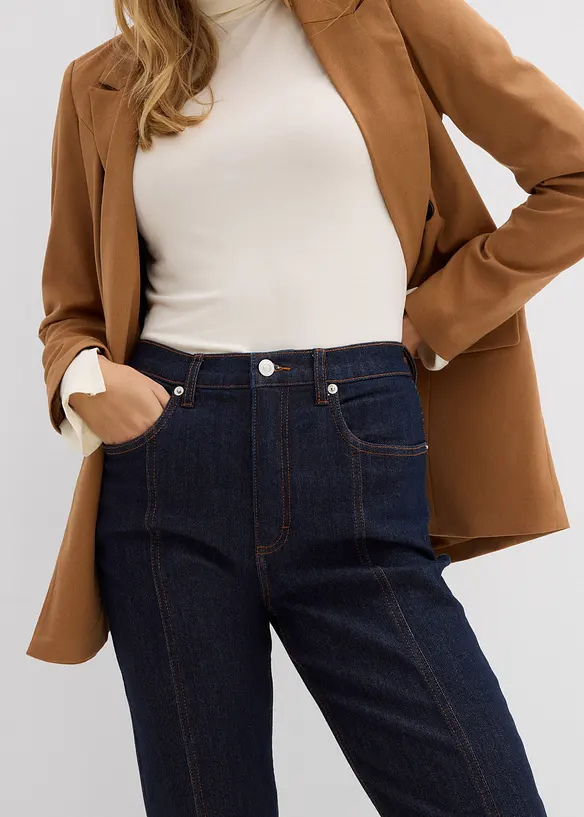 Mom jeans elasticizzati, vita alta, bonprix