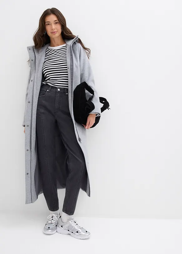 Mom jeans elasticizzati, vita alta, bonprix