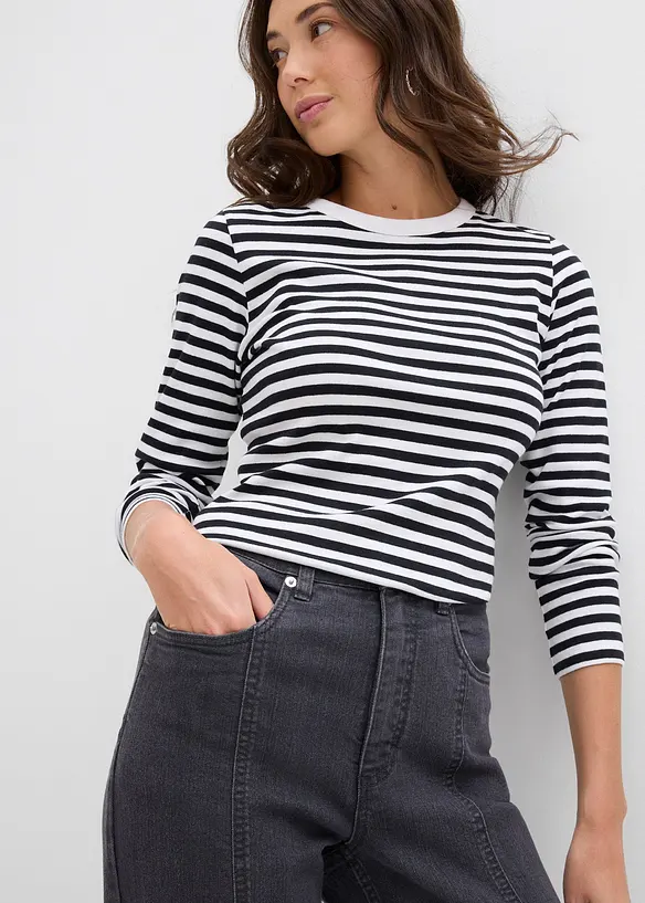 Mom jeans elasticizzati, vita alta, bonprix