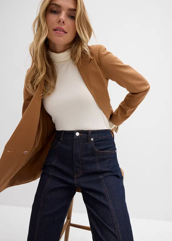 Mom jeans elasticizzati, vita alta, bonprix