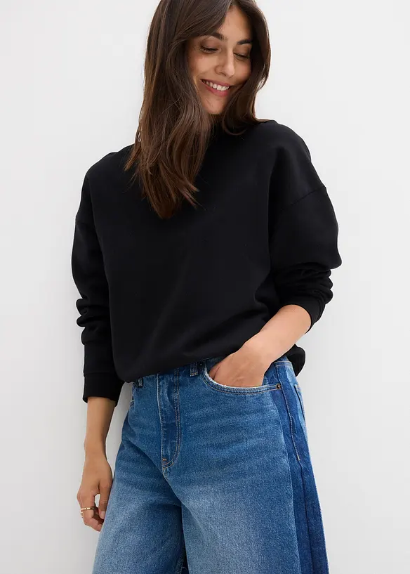 Jeans cropped a palloncino, vita alta, bonprix