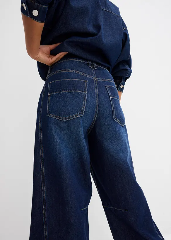Jeans barrel super soft, vita media, bonprix