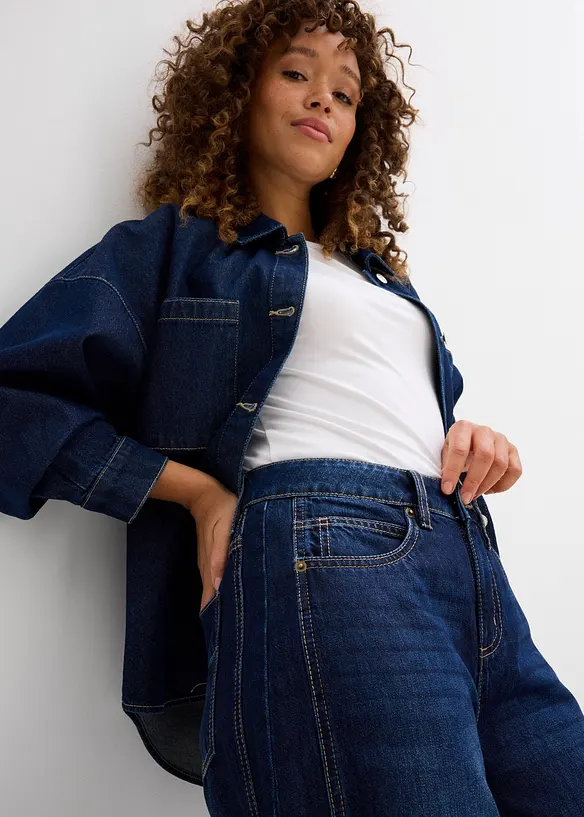 Jeans barrel super soft, vita media, bonprix