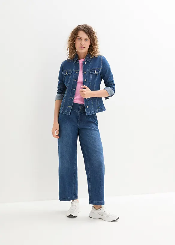 Jeans wide leg con girovita comodo, vita alta, bonprix