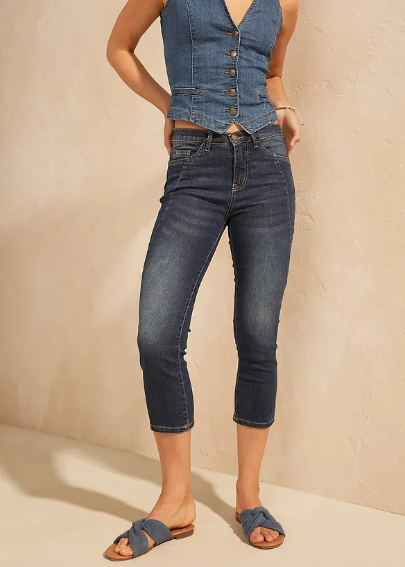 Jeans cropped morbidi, slim fit, bonprix