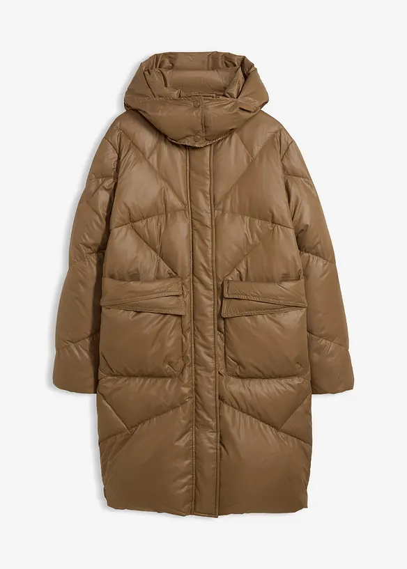 Piumino lungo idrorepellente con piume riciclate, bonprix