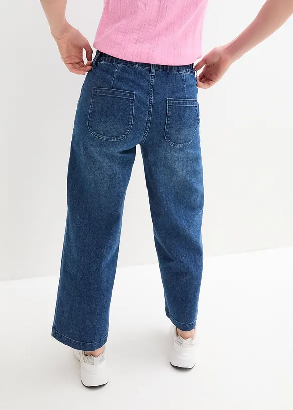 Jeans wide leg con girovita comodo, vita alta, bonprix