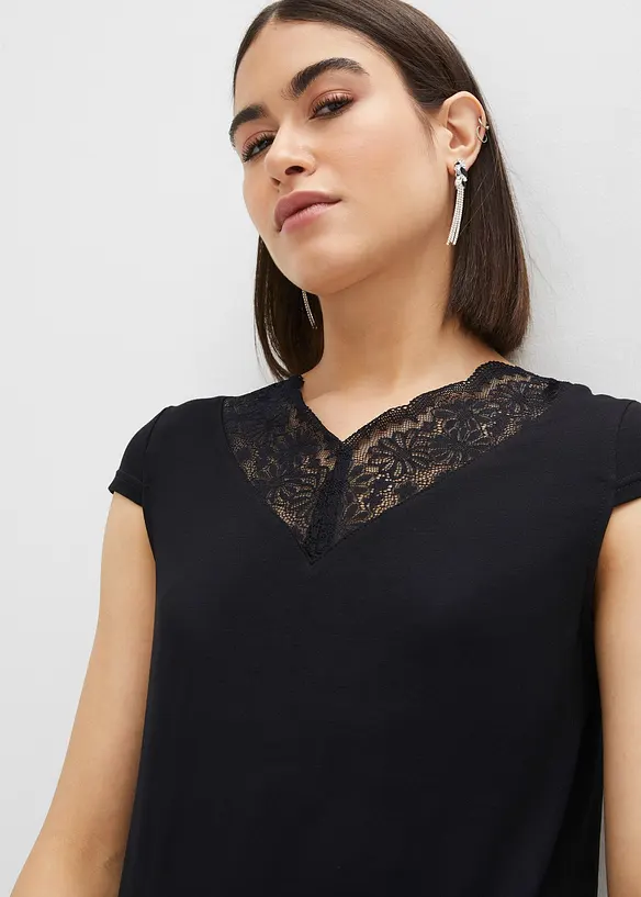 Maglia con pizzo, bonprix