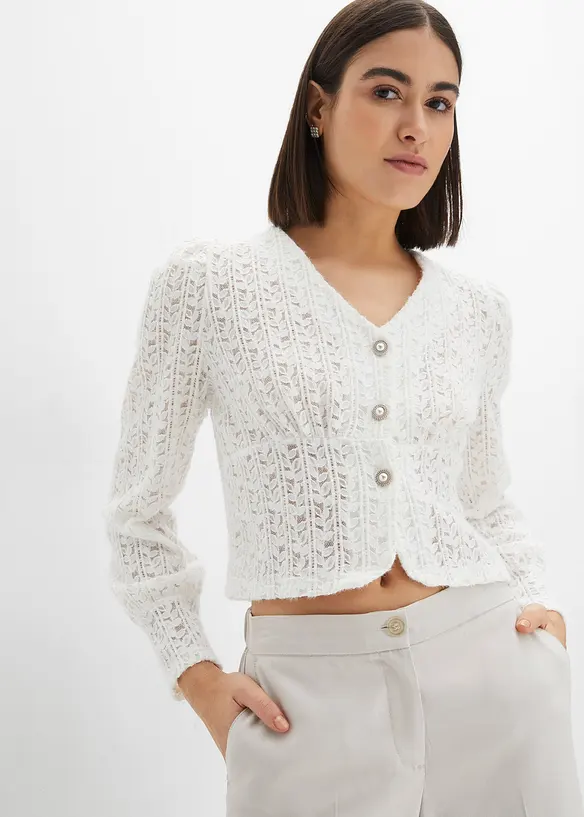 Cardigan con bottoni gioiello, bonprix