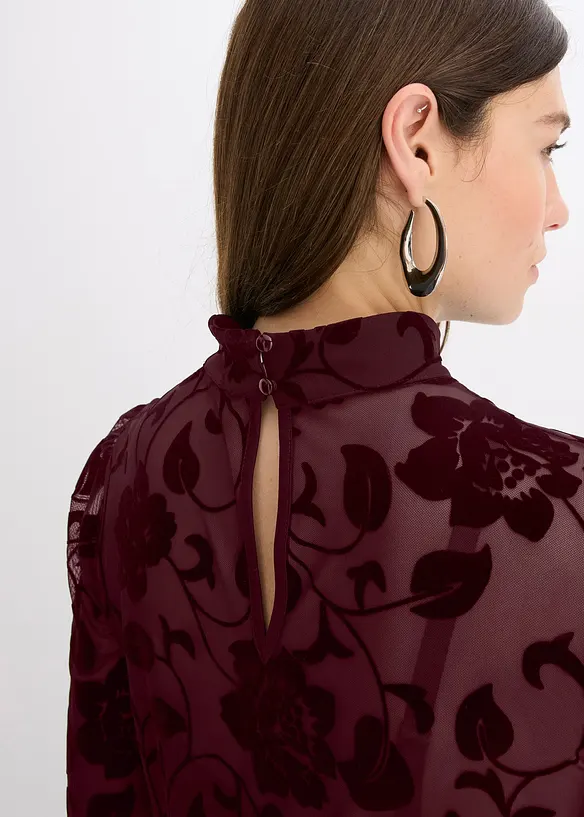 Maglia a maniche lunghe leggermente trasparente, bonprix