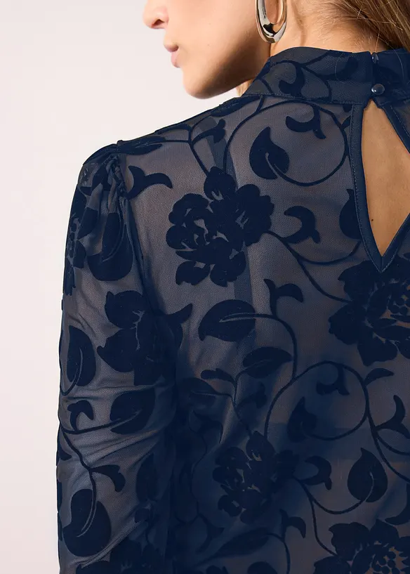 Maglia a maniche lunghe leggermente trasparente, bonprix