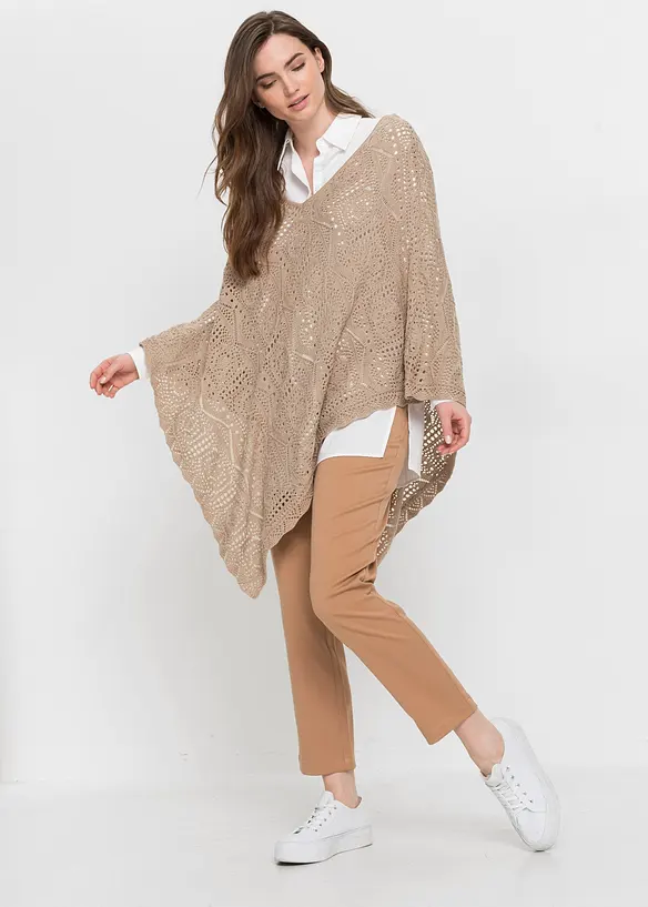 Poncho effetto uncinetto, bonprix